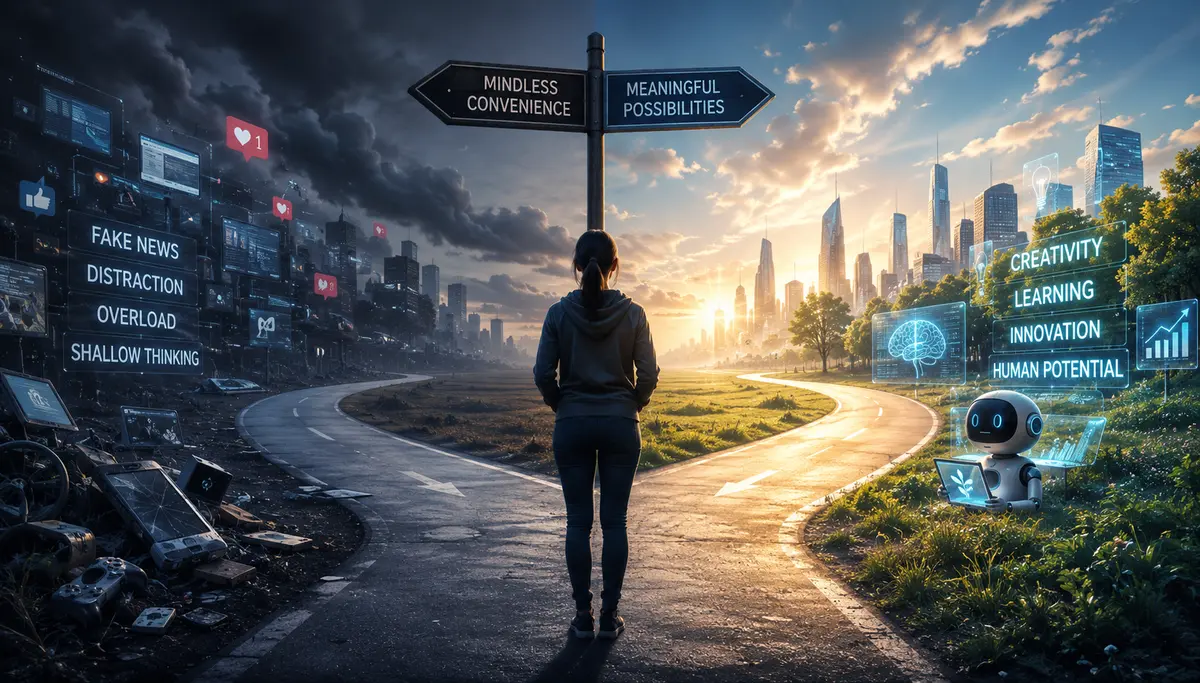 AI crossroads illustration
